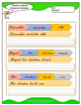 ü sesi Çalışma Sayfaları